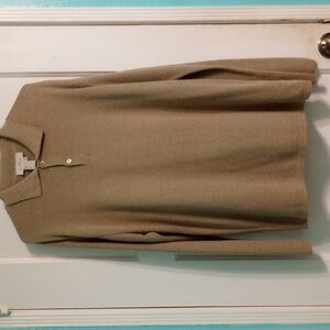 Ermenegildo Zegna Tan Cotton Blend Long Sleeve Polo